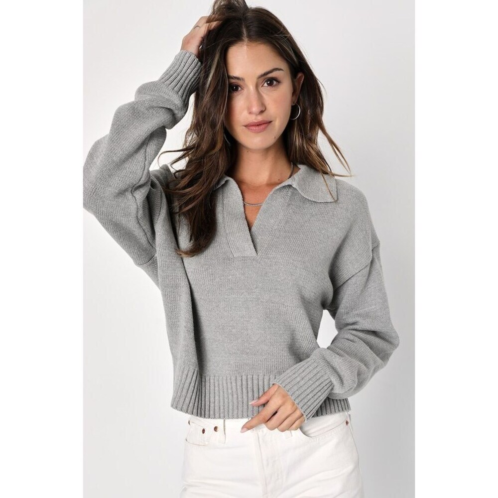 Lulu's Gray Knit Sweater